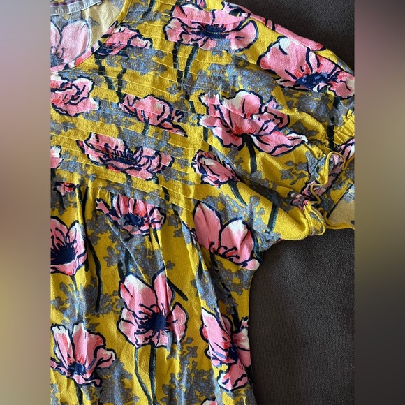Anthropologie Daniel Rainn Top Olivette Pintucked Floral Flowy Tunic Blouse 2X - Picture 6 of 15